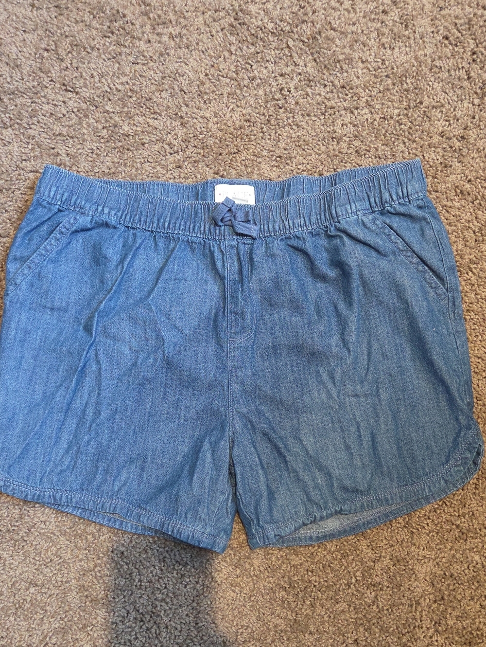 Chambray Elastic-Waist Kids Shorts - Blue